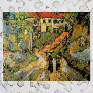 Van Gogh Village Street and Steps Auvers, Figures Jigsaw Puzzle