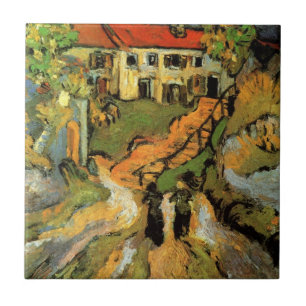 Van Gogh Village Street and Steps Auvers, Figures Tile