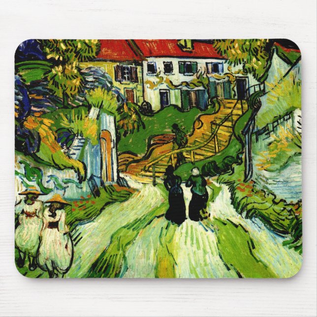 Van Gogh - Village Street and Steps in Auvers, Mouse Pad (Front)