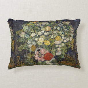 Van Gogh Vintage Bouquet of Flowers in a Vase Accent Pillow