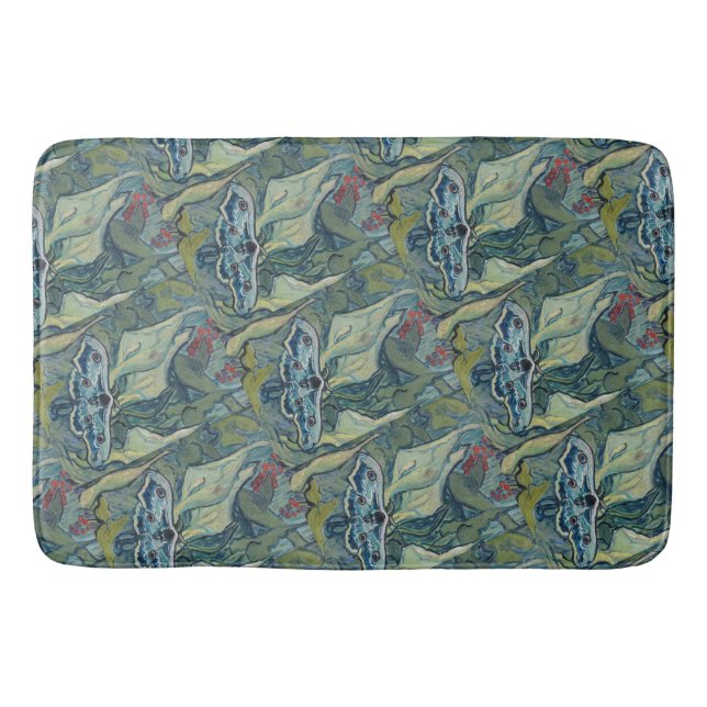 Van Gogh Vintage Great Peacock Moth Bath Mat (Front)