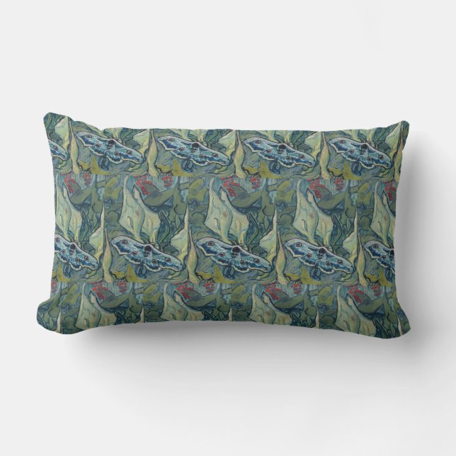 Van Gogh Vintage Great Peacock Moth Lumbar Pillow (Front)