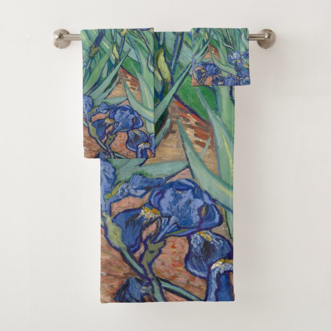 Van Gogh Vintage Irises Bath Towel Set (Insitu)