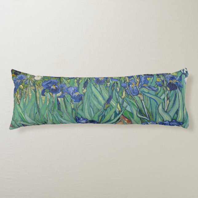 Van Gogh Vintage Irises    Body Pillow (Front)