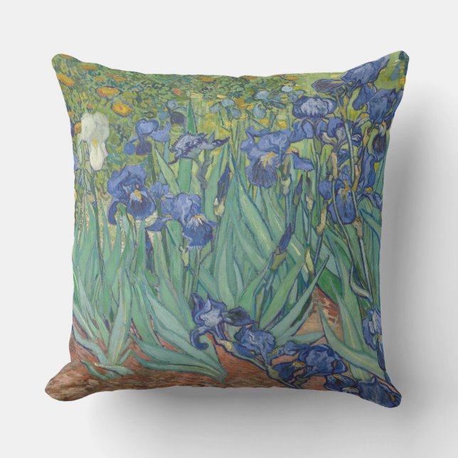 Van Gogh Vintage Irises    Outdoor Pillow (Front)