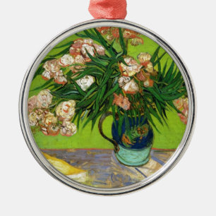 Van Gogh Vintage Painting Blossoms Flowers Vines Metal Ornament