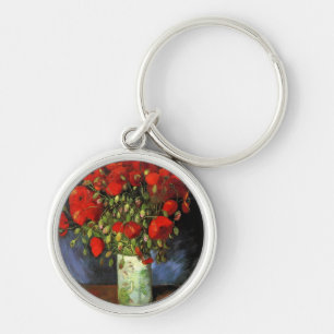 Van Gogh Vintage Painting Blossoms Vase Flowers Keychain