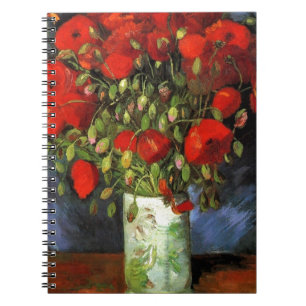 Van Gogh Vintage Painting Blossoms Vase Flowers Notebook
