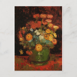 Van Gogh Vintage Painting Vase Flowers Blossoms Postcard