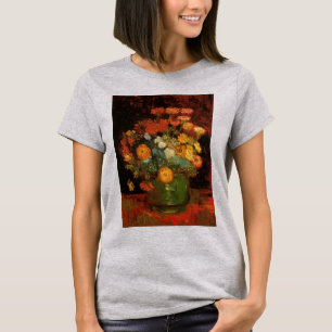 Van Gogh Vintage Painting Vase Flowers Blossoms T-Shirt