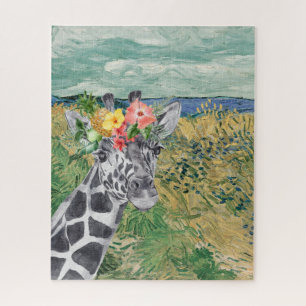 Van Gogh Wheat Field and Giraffe Compilation Jigsaw Puzzle