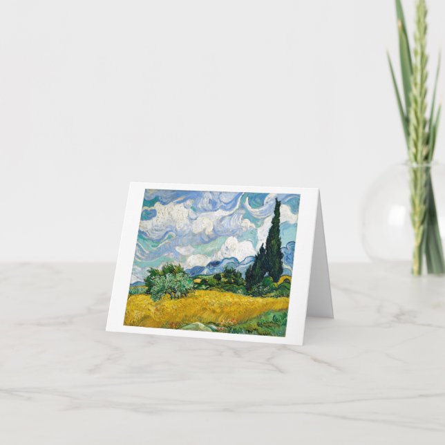 VAN GOGH  "WHEAT FIELD" THANKYOU GREETING CARD (Front)