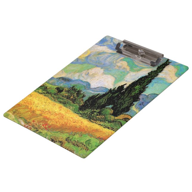 Van Gogh Wheat Field w Cypresses at Haute Galline Clipboard (Angled)