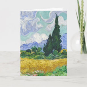 Van Gogh Wheat Field with Cypresses Art Card