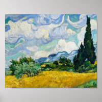 Van Gogh Wheat Field with Cypresses Landscape