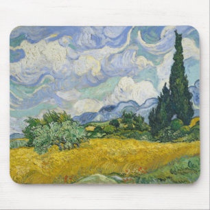 Van Gogh Wheat Field with Cypresses Mouse Pad