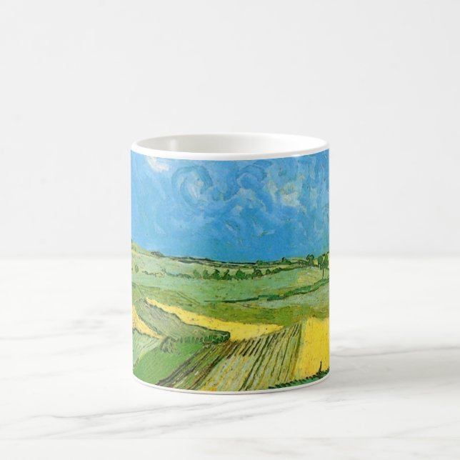 Van Gogh Wheat Fields at Auvers Under Clouded Sky Coffee Mug (Center)