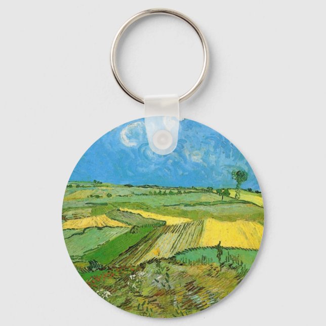 Van Gogh Wheat Fields at Auvers Under Clouded Sky Keychain (Front)