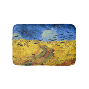 Van Gogh Wheat Fields impressionist Painting Bath Mat