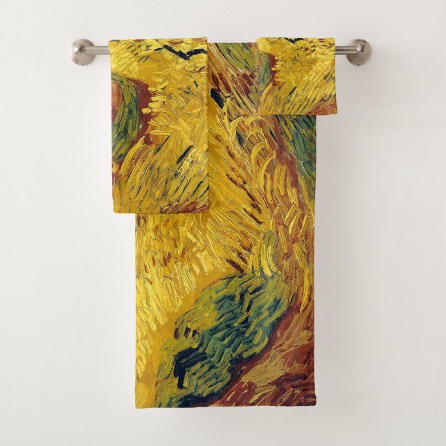 Van Gogh Wheat Fields impressionist Painting Bath Towel Set (Insitu)