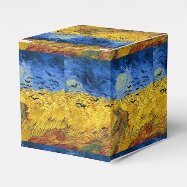 Van Gogh Wheat Fields impressionist Painting Favor Box (Front Side)