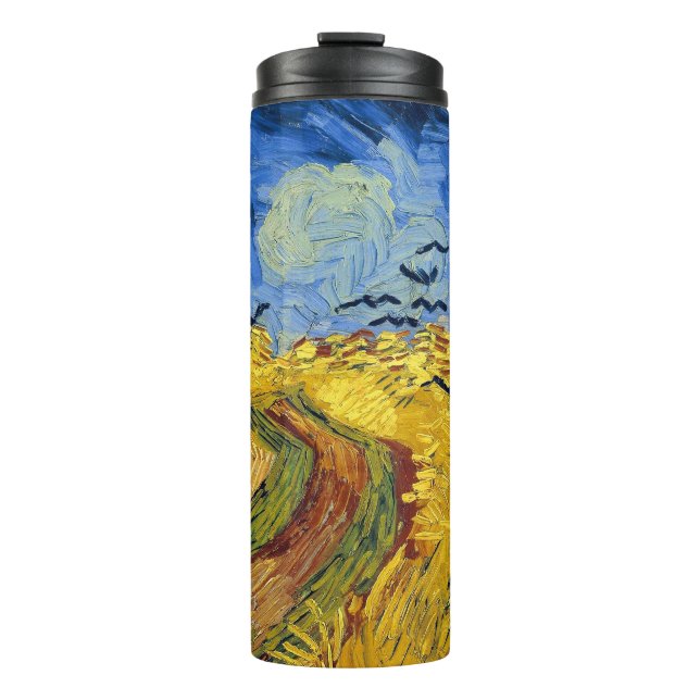 Van Gogh Wheat Fields impressionist Painting Thermal Tumbler (Front)