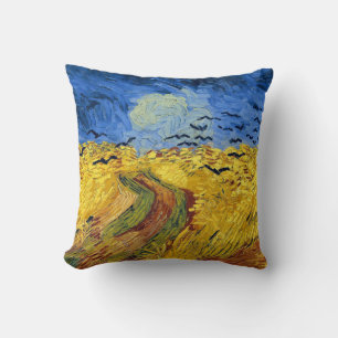 Van Gogh Wheat Fields impressionist Painting Throw Pillow