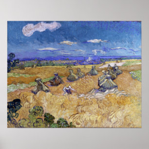 Van Gogh - Wheat Fields With Reaper Auvers Poster