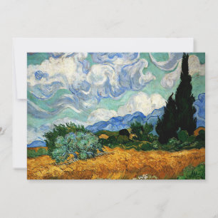 Van Gogh - Wheatfield with Cypress Tree, Card
