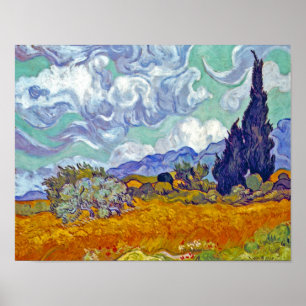 Van Gogh - Wheatfield With Cypresses Poster