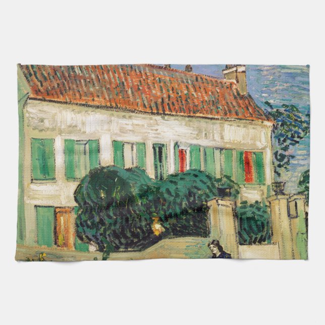 Van Gogh White house night Kitchen Towel (Horizontal)