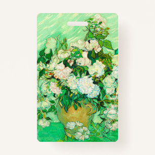 Van Gogh White Roses Badge