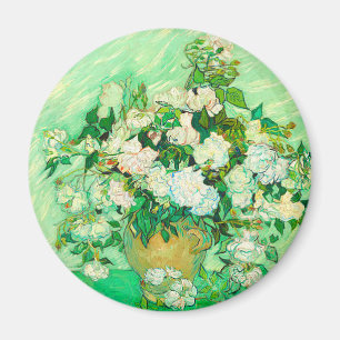 Van Gogh White Roses Magnet