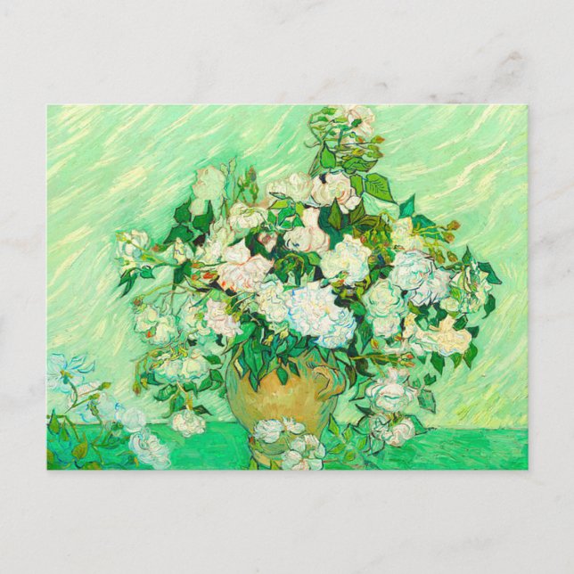 Van Gogh White Roses Postcard (Front)