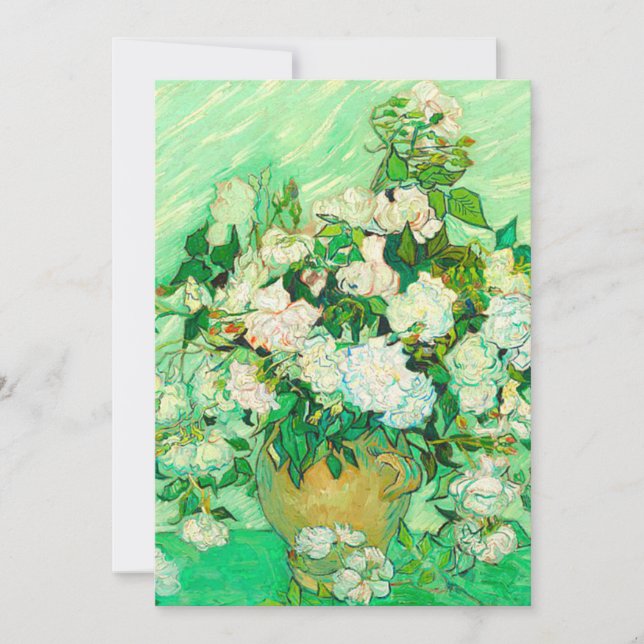 Van Gogh White Roses Save The Date (Front)