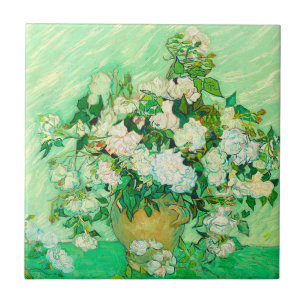 Van Gogh White Roses Tile
