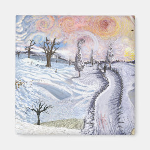 Van Gogh: Winter Landscape Magnet