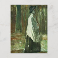 Van Gogh Woman with White Shawl in a Wood