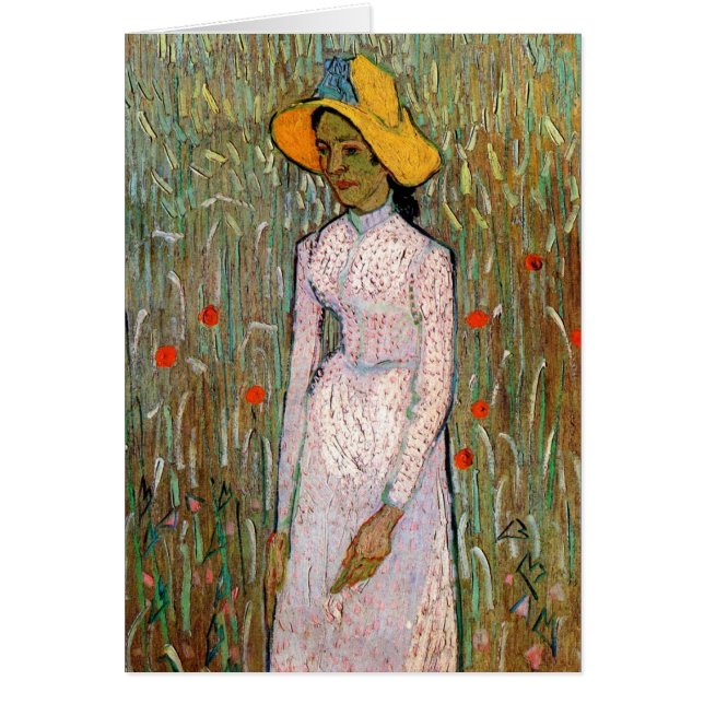 Van Gogh, Young Girl Standing; Background of Wheat (Front)