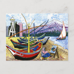 Van Gogh's Boats Postcard