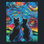 van Goghs Cats |Cat Lover Faux Canvas Print<br><div class="desc">Professional design, rich pictures, bright colours, clear fonts, easy to read. The vivid picture and unique decoration style of hanging flags can well reflect your taste in life.Made of high-quality canvas polyester-cotton material, strong and durable. The picture is clearly printed on the advanced canvas. The top stick and rope have...</div>