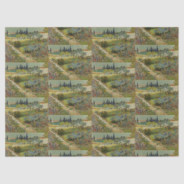 Van Gogh's Classic Painting Garden in Arles Tissue Paper (Front)