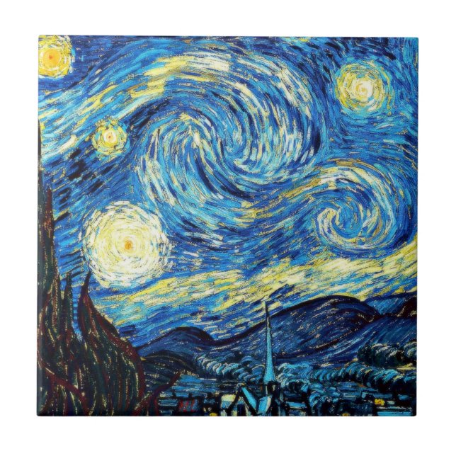 Van Gogh's famous painting, Starry Night Tile (Front)