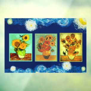 Van Gogh's famous Sunflowers Window Cling
