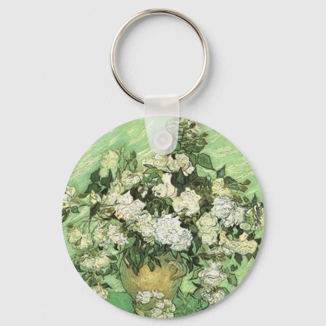 Van Gogh's Flowers in Vase Keychain (Front)