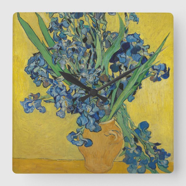 Van Gogh's Iris Square Wall Clock (Front)