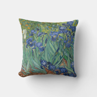 Van Gogh's Irises Square Throw Pillow