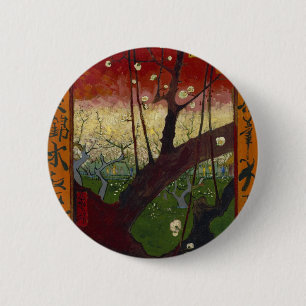 Van Gogh's Japonaiserie after Hiroshige 2 Inch Round Button
