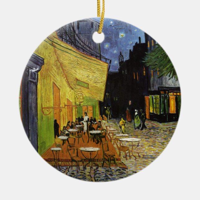 Van Gogh's Night Cafe Ceramic Ornament (Front)