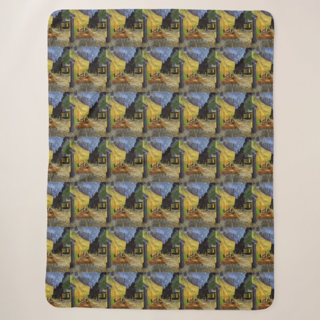 Van Gogh's Night Cafe Sherpa Blanket (Front)